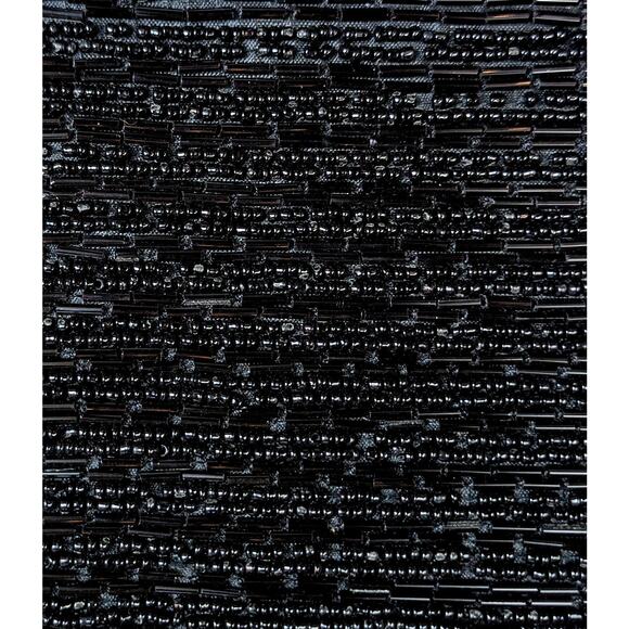 Beaded Clutch Bag Black Seed Bugle Bead Evening Purse Formal Wedding Vintage - Picture 4 of 9